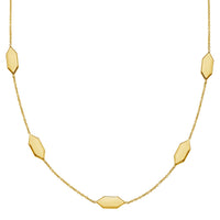 Elongated Hexagon Necklace in 14K Yellow Gold