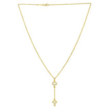 Double Cross Drop Necklace in 14K Yellow Gold thumbnail 2