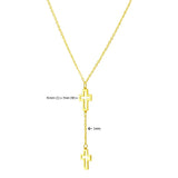 Double Cross Drop Necklace in 14K Yellow Gold thumbnail 3