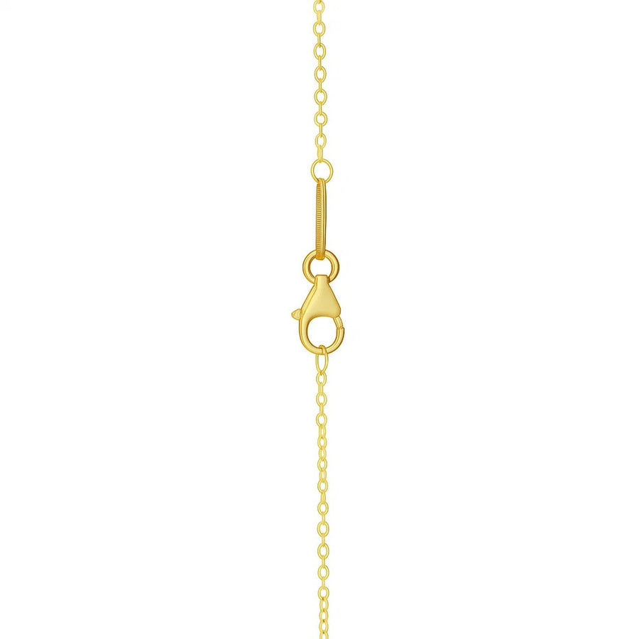 Double Cross Drop Necklace in 14K Yellow Gold