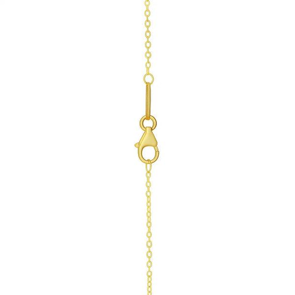 Double Cross Drop Necklace in 14K Yellow Gold