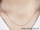 10k Rose Gold Classic Box Chain (0.45 mm) thumbnail 4