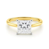 2 Carat Princess Lab Grown IGI G/VS1 Diamond Solitaire Ring in 10K Yellow Gold thumbnail 3