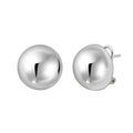 925 sterling silver rhodium plated puffed button omega back earrings