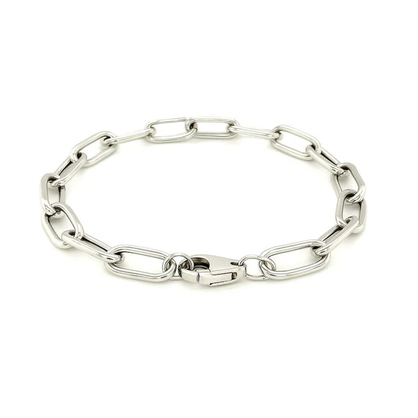 Sterling Silver Wide Paperclip Chain Bracelet (6.50 mm)