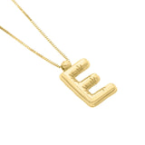 14K Yellow Gold Helium Initial E Pendant thumbnail 3
