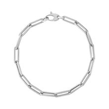 Load image into Gallery viewer, 14K White Gold Bold Paperclip Chain Bracelet (4.20 mm)