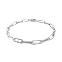 Load image into Gallery viewer, 14K White Gold Bold Paperclip Chain Bracelet (4.20 mm)