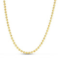 14K yellow gold moon cut bead chain, 4.00 mm faceted link pattern