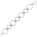 Sterling silver rhodium plated round link necklace with polished chain