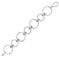 Sterling Silver Rhodium Plated Round Link Necklace