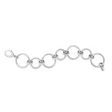 Sterling Silver Rhodium Plated Round Link Necklace thumbnail 3