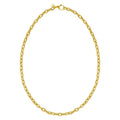 14K yellow gold rolo chain necklace with charm lock clasp, 5.10 mm width