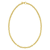 14K Yellow Gold Charm Lock Rolo Chain Necklace (5.10 mm) thumbnail 1