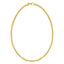 14K Yellow Gold Charm Lock Rolo Chain Necklace (5.10 mm)