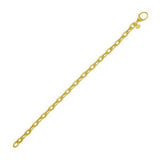 14K Yellow Gold Charm Lock Rolo Chain Necklace (5.10 mm) thumbnail 3