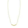 14K yellow gold chevron necklace with interlocking V-shaped links