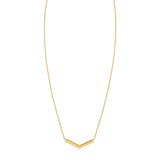 14K yellow gold chevron necklace with interlocking V-shaped links thumbnail 1