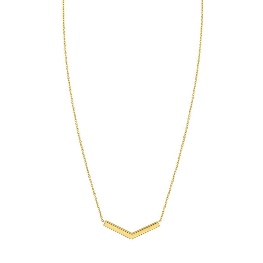 14K Yellow Gold Chevron Necklace