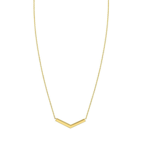 14K Yellow Gold Chevron Necklace