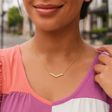 14K Yellow Gold Chevron Necklace thumbnail 4