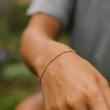 14K Yellow Gold Diamond Cut Sparkle Spring Bracelet (1.70 mm) thumbnail 5