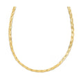 14K yellow gold braided herringbone chain 3.20 mm woven rope pattern
