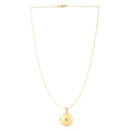 14K yellow gold round north star locket necklace with hinged case