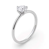1 Carat Round Lab Grown IGI G/VS1 Diamond Solitaire Ring in 10K White Gold thumbnail 2