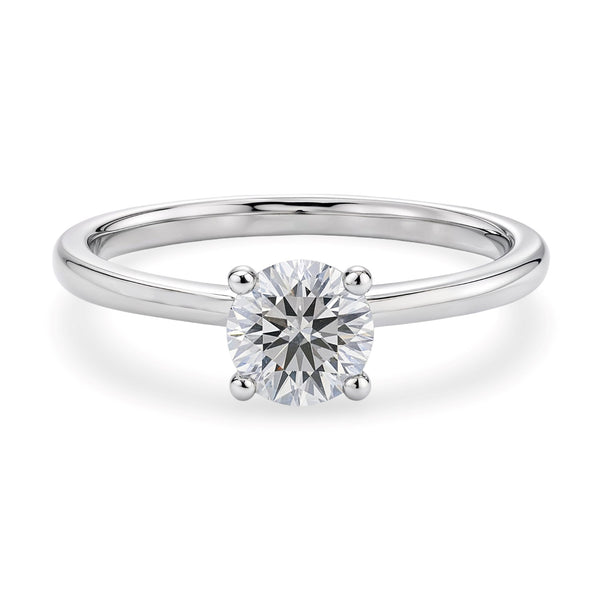1 Carat Round Lab Grown IGI G/VS1 Diamond Solitaire Ring in 10K White Gold