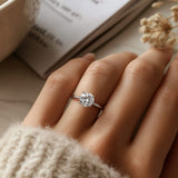 1 Carat Round Lab Grown IGI G/VS1 Diamond Solitaire Ring in 10K White Gold thumbnail 6