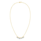 14K Yellow Gold Blue And White Topaz Dancing Drop Necklace thumbnail 2