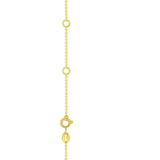 14K Yellow Gold Blue And White Topaz Dancing Drop Necklace thumbnail 4