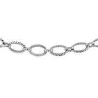 Textured Oval Link Bracelet in 14k White Gold (8.60 mm)