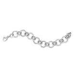 Sterling Silver Rhodium Plated Round Link Bracelet thumbnail 3