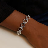 Sterling Silver Rhodium Plated Round Link Bracelet thumbnail 6