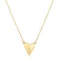 14K yellow gold elongated heart pendant necklace with high-polish finish