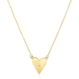 14k Yellow Gold High Polish Elongated Heart Necklace thumbnail 1