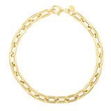 Oval Domed Paperclip Bracelet in 14K Yellow Gold thumbnail 2