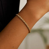 Lite Rope Chain Bracelet in 10k Yellow Gold  (3.20 mm) thumbnail 3