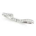 14K white gold ring with round pave diamond stones in a curved band
