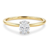 1 Carat Oval Lab Grown IGI G/VS1 Diamond Solitaire Ring in 10K Yellow Gold thumbnail 2