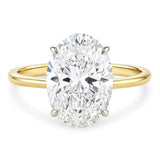5 Carat Oval Lab Grown IGI G/VS1 Diamond Solitaire Ring in 10K Yellow Gold thumbnail 2