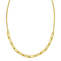 14K yellow gold paperclip link necklace with adjustable sliding closure