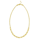 14K Yellow Gold Adjustable Paperclip Link Necklace thumbnail 2