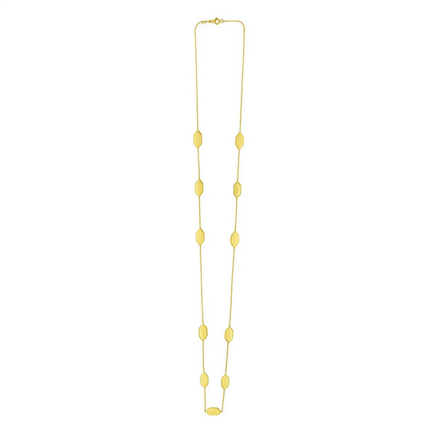 Elongated Hexagon Necklace in 14K Yellow Gold