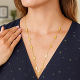 Elongated Hexagon Necklace in 14K Yellow Gold thumbnail 4
