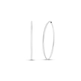 Rhodium Plated Endless Hoop Earrings in Sterling Silver thumbnail 2