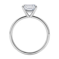 2 Carat Emerald Lab Grown IGI G/VS1 Diamond Solitaire Ring in 14K White Gold