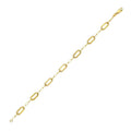 14K yellow gold paperclip link bracelet with pallina bead detail and lobster clasp